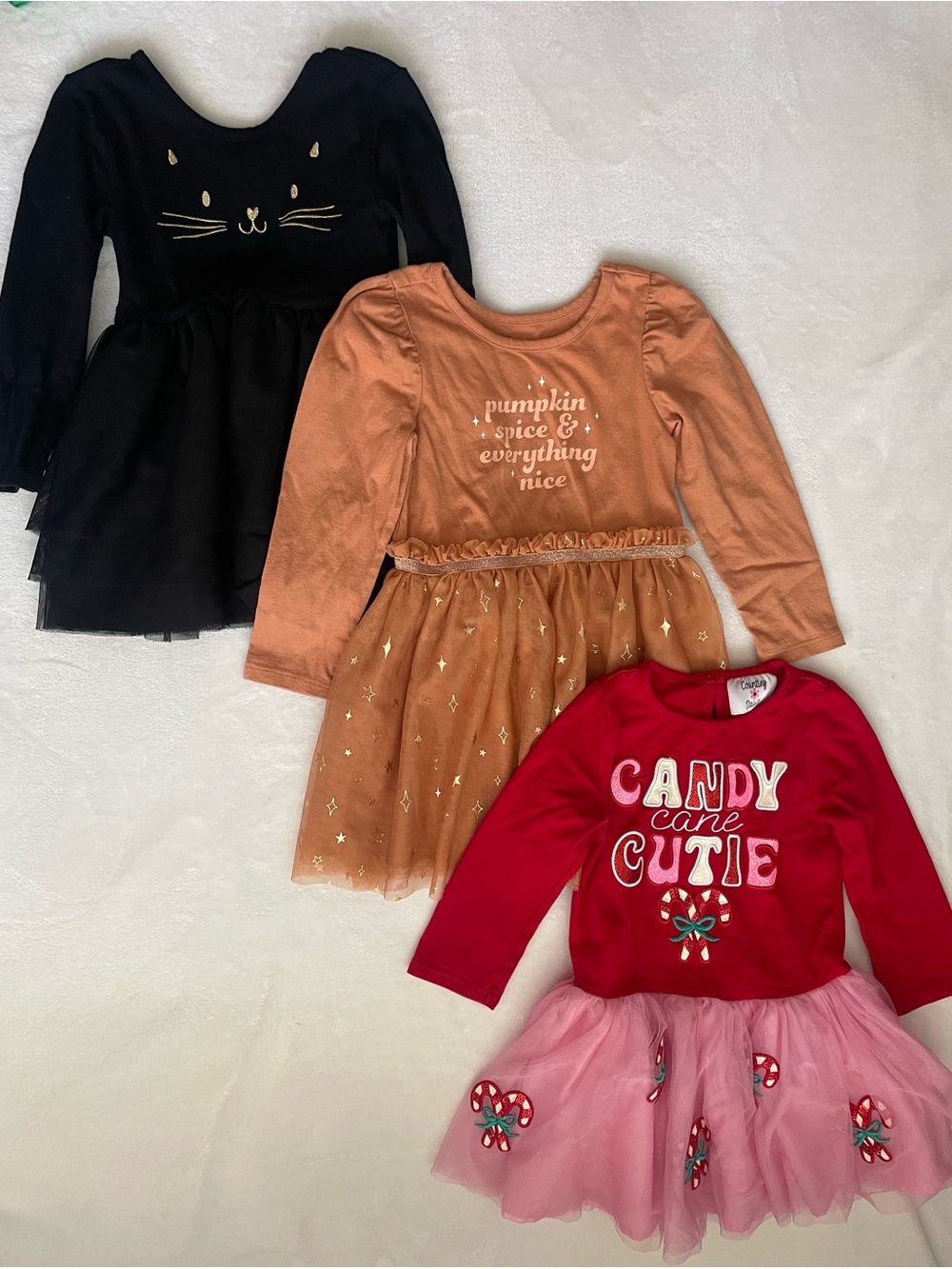 🎃🍂🎄Toddler Girls Holiday Tutu Dresses Bundle 3T